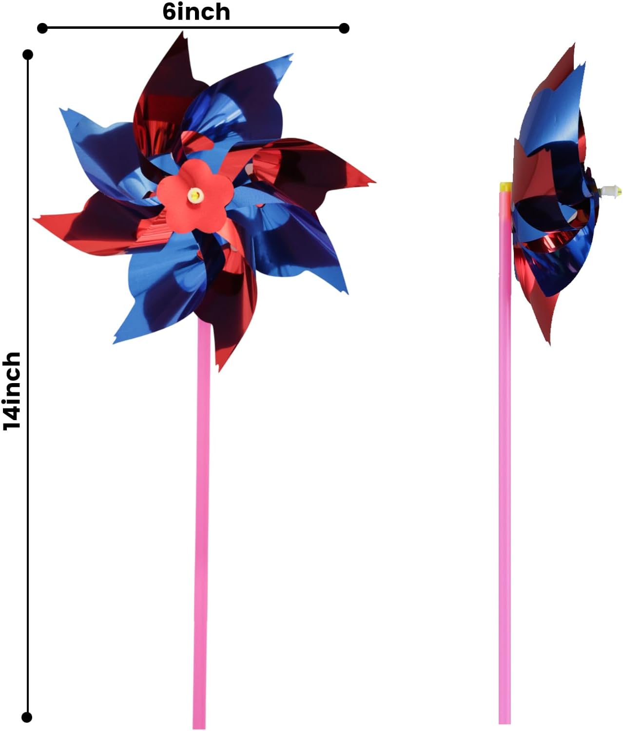 JOHOUSE 100PCS Plastic Rainbow Pinwheels for Kids - Party Favors, Garden Yard Decorations, DIY Crafts, Bird Deterrent for Outside Windmills