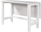 GDFStudio Marford 47" Extendable Dining Table, Modern Rectangular Kitchen Dinner Table for 4 with Drop Leaf, Wooden Dining Furniture for Kitchen Office Conference Room, Console Dining Table, White