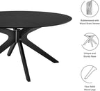 Modway Crossroads 63" Oval Wood Dining Table, Wood Veneer, Seats 6, Easy to Assemble in Black