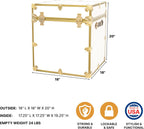 Rhino Classic College Dorm Cube Trunk, Antique Brass Storage Chest, Bench | 1500+ lb Capacity, Home Storage, Office Storage, Dorm Room, Coffee Table