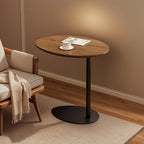 C Shaped End Table, Sofa Side Table with Metal Base, Solid Wood Side Table Suitable for Living Room, Bedroom, Small Space(50 * 33 * 65cm)