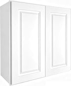 30" W x 30" H x 12" D Kitchen Wall Cabinet, White Shaker RTA Double Door Hanging Storage with Soft Close Hinges, Premium HDF & Plywood Built-in Cabinetry for Laundry Room, Bathroom & Pantry
