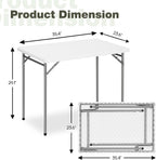 3ft Rectangular Folding Table for All-Occasion, Foldable Table with HDPE Tabletop and Steel Legs, Durable and Stable Small Folding Table, Perfect for Camping, Picnic, Party, Indoor & Outdoor