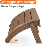 YEFU Adirondack Ottoman, Patio Foot Rest, Adirondack Foot Rest (2-Piece Folding Adirondack Ottoman, Teak)
