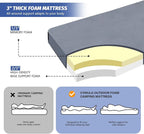 CYMULA CertiPUR-US Memory Foam Camping Mattress Pad, Portable Foam Sleeping Pad for Camping, Roll up Sleeping Mat for Adults Guest Floor Bed for Sleepover, Car, Tent SUV Cot Mattress