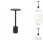 Home Decor End Table, Side Table, or Night Stand - Elegant Slim Metal Accent Table with Marble Top and Base for Bedroom or Living Room - Minimal Design Perfect for Big and Small Spaces - 24" Black