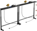 Keelian 78 inch Behind Couch Table with Outlets Adjustable Sofa Table Black