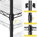 5 Tier Shelves Storage, Wire Shelf Unit, Standing Adjustable Metal Shelves Organizer, Storage Racks for Restaurant Garage Pantry Kitchen Garage23.6" x 13.8" x 59"