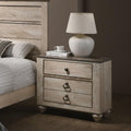 Contemporary Patched Top 3-Drawer Nightstand, Antique Brown ﻿,for Small Spaces