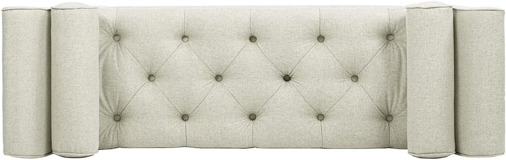 Jennifer Taylor Home Alma Tufted Flared Arm Entryway Bench, Taupe Polyester