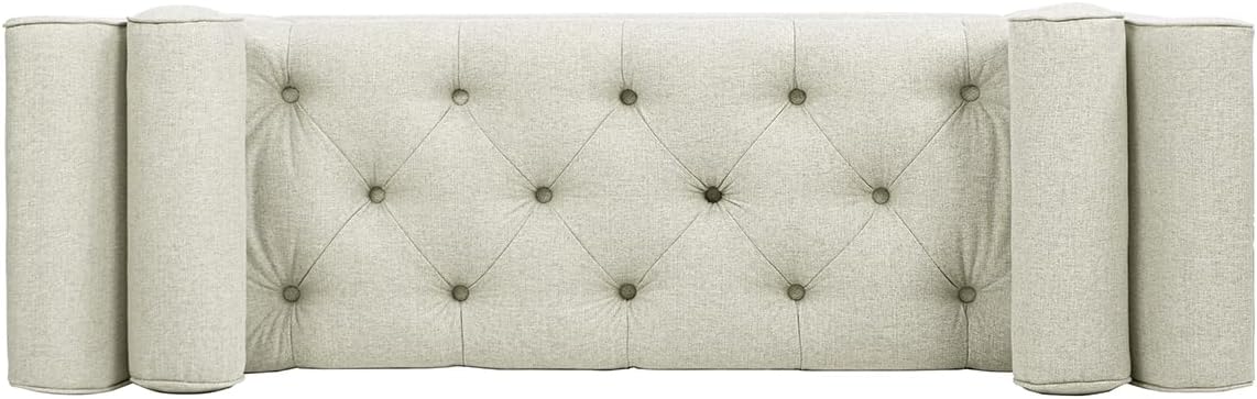 Jennifer Taylor Home Alma Tufted Flared Arm Entryway Bench, Taupe Polyester