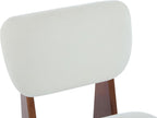 Christopher Knight Home Mores Low Profile Accent Chair Set of 2, Modern Living Room Armless Lounge Chair, Fabric Comfy Reading Chair for Bedroom, Wooden Frame and Thick Padded Seat, White+Walnut