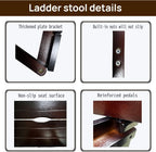 3 Step Stool Wooden Folding Ladder Chair Thickened Library Stair Chair Portable Light Garden Tool Ladder Maximum Load 337bl