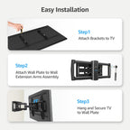 MOUNTUP Full Motion TV Wall Mount for 42-82'' TV, Holds 100lbs Fit 16" Stud | Full-motion TV mount tilts up 5° and down 10° for anti-glare, swivels ±45°, extends 15.7" and retracts 3" for space-saving