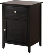 Stylish Transitional Black Nightstand for Bedrooms,for Small Spaces