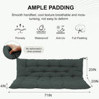 Outdoor Swing Cushion Replacement 71x40 in, Waterproof Porch Swing Cushions 3 Seater, 4 in Thick Bench Pad for Patio Garden Furniture