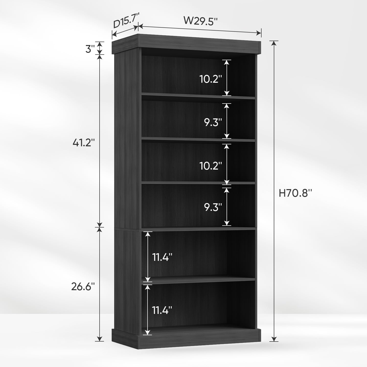 ivaniti 70.8" Tall Farmhouse Modular Kitchen Storage Cabinet with Glass Doors, 6-Tier Adjustable Shelves for Kitchen Organization, Set of 3, Black