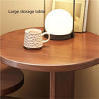 Round End Table with Cat Nest Nightstand Side Table with Storage Bedside Tables Accent Tables for Living Room Long-Lasting(Natural)