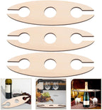 Cabilock Wooden Wine Rack with Glass Holder Compact Wine Display Stand for Home Kitchen Bar Office 8.66X2.75X0.19 Inch