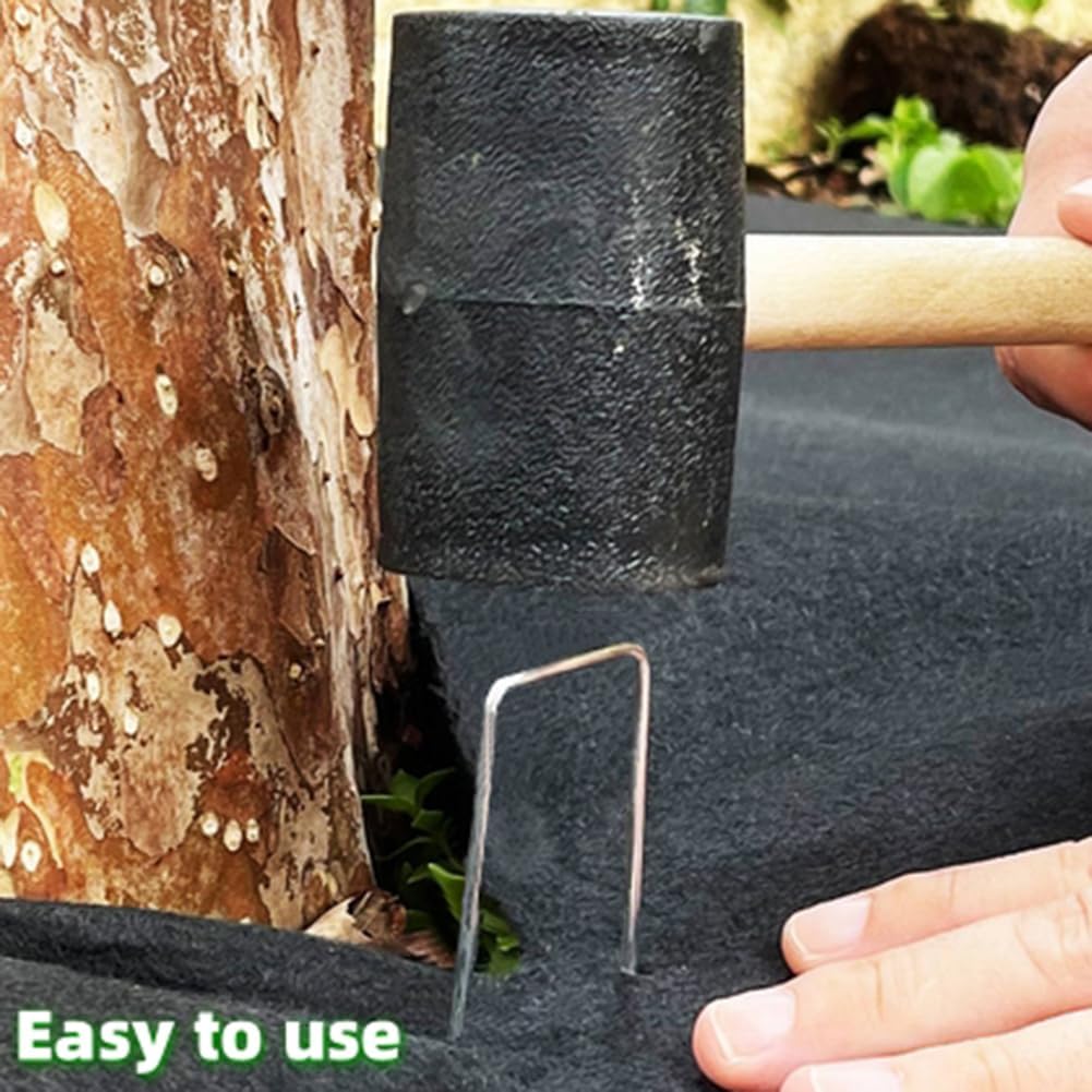 Galvanized U-Shaped Garden Stakes, 6 Inch 100 Pcs Landscape Staples, Ground Stakes, for Decoration Weed Barrier Fabric, Irrigation Tubing, Holding Fence, Tarpaulin (100, 6 INCH)