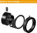 1" Black Flag Pole Rings, 2 Pcs Anti Wrap Aluminum Alloy Flag Pole Clip Swivels, 360° Rotating Flagpole Flag Mounting Ring Clips, Spinning Flag Pole Kit for 0.75-1.02" Diameter (1 Inch, Black)