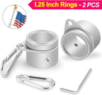 1.25" Flag Pole Rings, 2 Pcs Anti Wrap Flag Pole Clips Swivels, 360° Rotating Flagpole Mounting Rings, Aluminum Alloy Spinning Flag Pole Kit Parts for 1.02-1.25" Diameter (1.25 Inch, Silver)