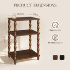 Yoobure Small Side Table - Walnut End Tables Living Room with Spindle Legs