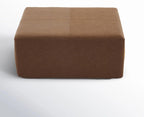 35" Faux Leather Large Square Ottoman Coffee Table for Living Room, Brown | Big Couch Ottoman Footstool