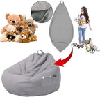 Bean Bag Chair Sofa Cover Without Filler Lazy Lounger High Back Large Bean Bag Storage Chair Couch Cover with Three Side Pockets for Adults and Kids (Dark Gray, XL-39.3x47.2)