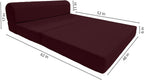 D&D Futon Furniture Sleeper Chair Folding Bed, Studio Sofa Guest Folded Mattress, High Density Foam (72 x 48 x 6, Burgundy)