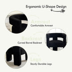 Sherpa Barrel Accent Chairs Set of 2, Modern Boucle Dining Room Chairs, Comfy Upholstered Side Chair with Arm, Cozy Sitting Chair for Bedroom/Kitchen/Living Room/Office, Black