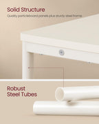 VASAGLE Side Tables with Charging Station, Set of 2 Narrow End Tables, 3-Tier Nightstands, Sofa Tables for Small Spaces, for Living Room, Bedroom, Study, Cream White ULCT664W01
