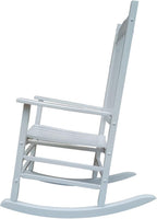 A001WT White Wood Porch Rocker/Outdoor Rocking Chair - Easy to Assemble - Comfortable Size - Outdoor or Indoor Use