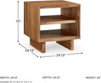 Signature Design by Ashley Dressonni Rustic End Table with 2 Open Shelves, Light Brown