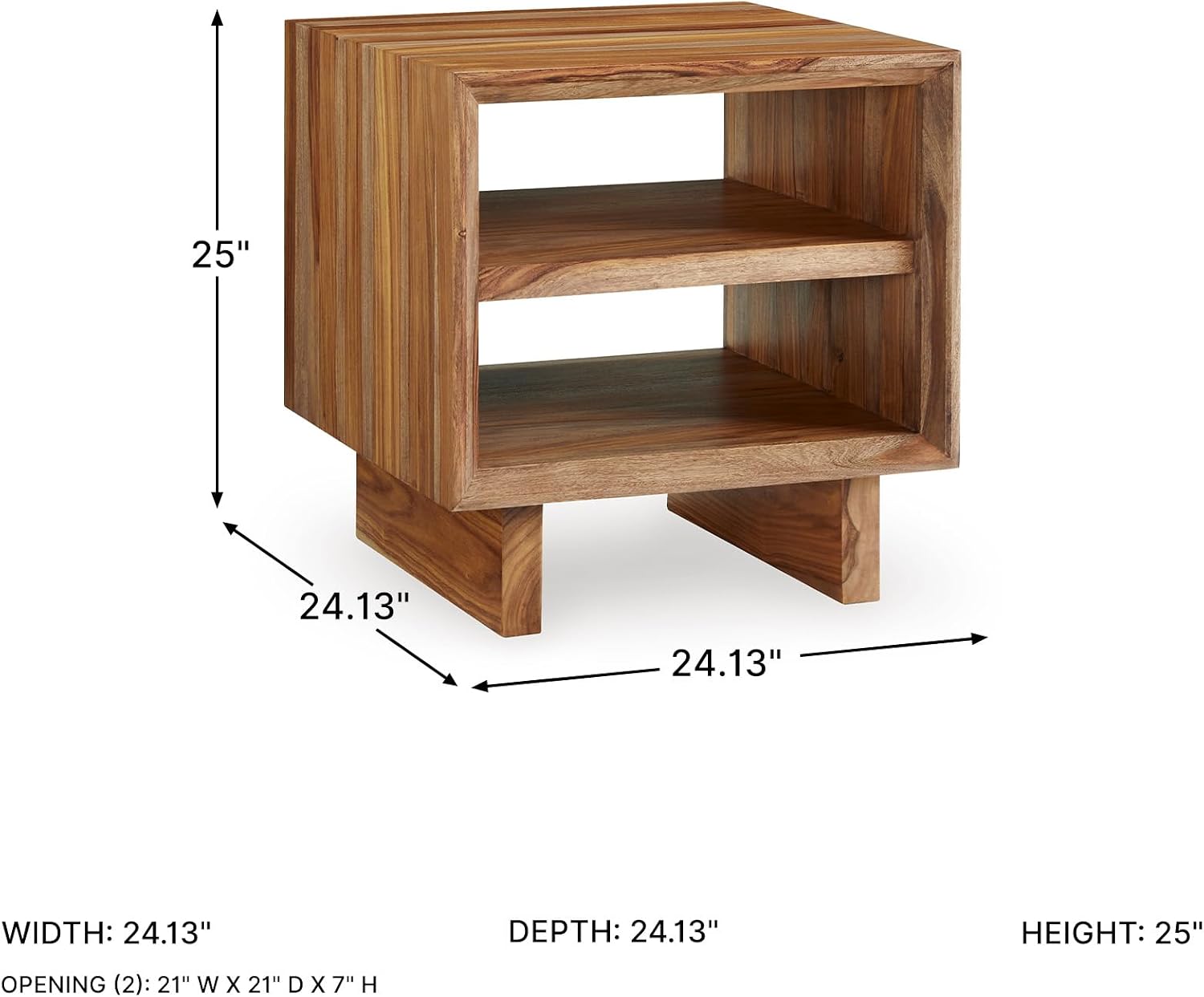 Signature Design by Ashley Dressonni Rustic End Table with 2 Open Shelves, Light Brown