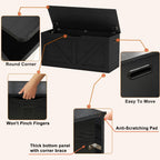Timberer 39.4" Storage Chest, Wooden Storage Bench, Large Storage Trunk | Entryway Shoes Bench with 2 Safety Hinges, for Living Room, Bedroom, Black