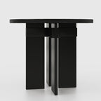 35.4" Round Dining Table for 4, Modern Wood Kitchen Table with 4 Sturdy Table Legs Farmhouse Circle Dinner Tables for Leisure, Coffee, Kitchen, Dining Room φ35.4" x 29.9"H, Black