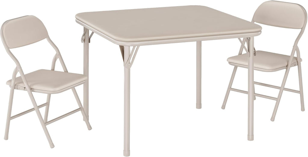 GAOMON 3 Piece Set Folding Table and Chairs Set, Boys and Girls Activity Table and Chairs Set for Dining Room,Daycare,Classrooms