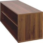 Walnut Stackable Storage Cabinet, 2 Tier Open Front Bookcase Organizer Shelf