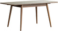 47.2''–59'' Extendable Solid Oak Dining Table, Farmhouse Kitchen Table for 6–8 People, Rounded Corners, Smooth Metal Slide Extension, Mid Century Kitchen & Dining (62.99" Walnut)