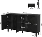 Tribesigns Buffet Cabinet Sideboard with Storage, Modern Storage Cabinet Sideboard Buffet Table with Doors for Living Room Kitchen Dining Room (Black)