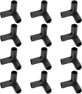 4 Pcs 11mm Greenhouse Frame Building Connectors, 3 Way Right Angle Pipe Fitting for Grape Trellis/Sunscreen Shed/Gardening Plant Stakes, Greenhouse Accessories [Black]