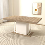 KEIKI Extendable Dining Table for 6-10 People, Dining Room Table for Gatherings, Living Meeting Room