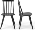GOFLAME Windsor Dining Chairs Set of 2, Farmhouse Kitchen Chairs with Rubber Wood Frame, Slat Spindle Back, Armless Side Chairs for Dining Room, Living Room, Restaurant