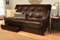 Kodiak Furniture Monterey Queen-size Futon, Storage Drawers, Espresso Finish with Oregon Trail Java Mattress