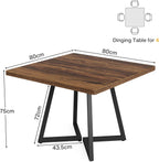 Tribesigns Square Dining Table for 2, 31.5" Industrial Dinner Table with Metal Base, Kitchen Table for Dining Room, Small Space, Apartment, Rustic Brown & Black
