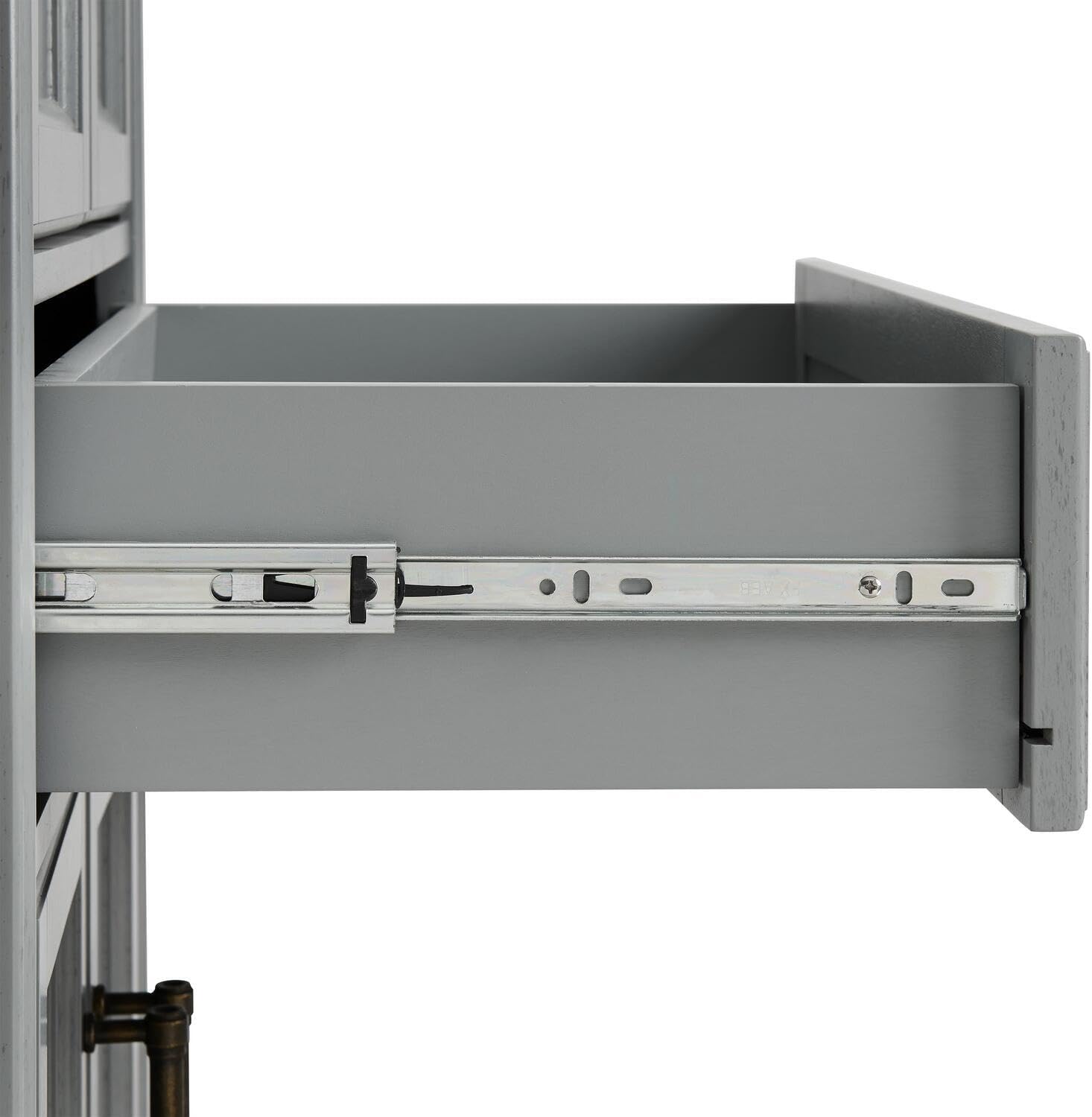 HomeStock Kitchen Pantry Cabinet - Large Storage, Adjustable Shelves, Distressed Gray Finish