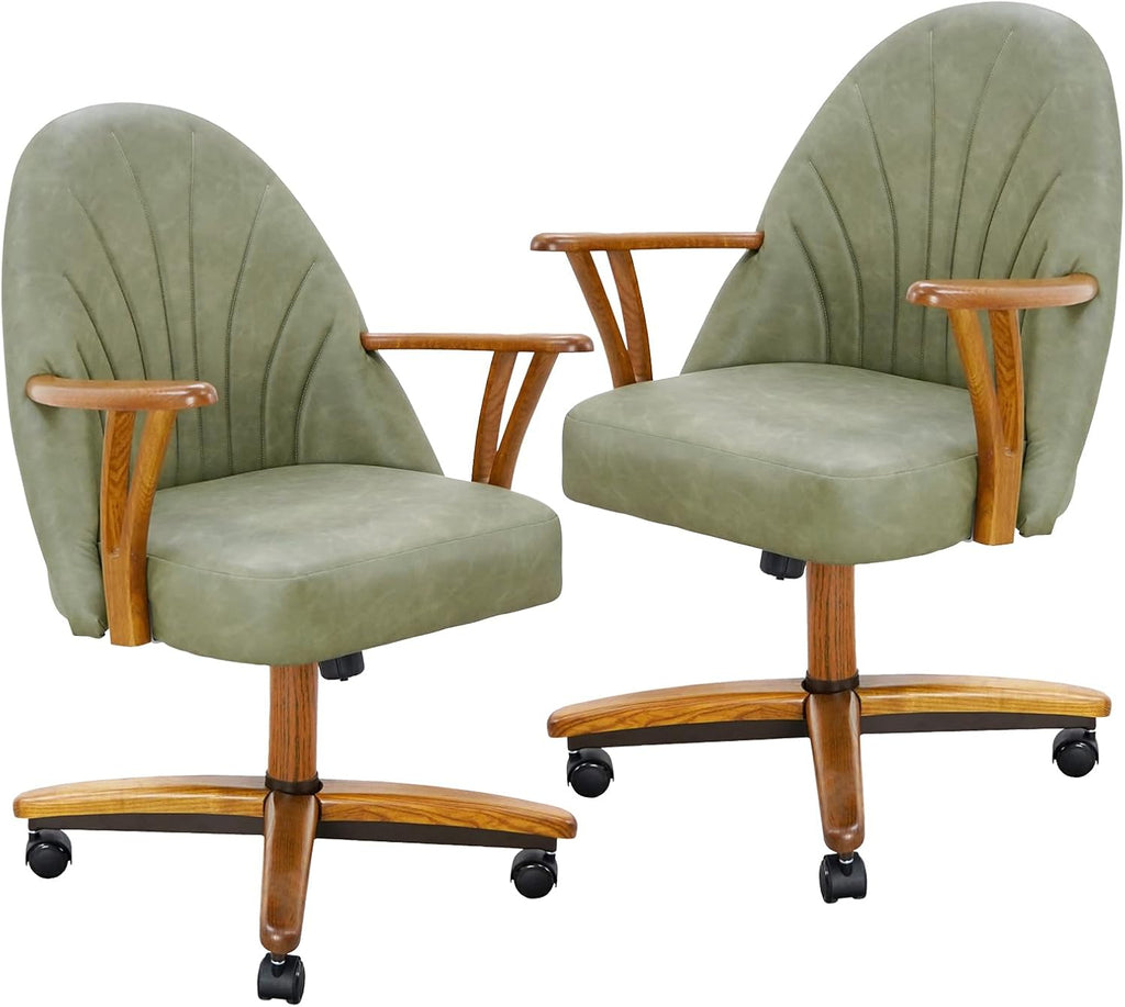 Chromcraft Set of 2 Swivel Tilt Chairs, Chairs with Wheels for Kitchen Room