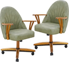 Chromcraft Set of 2 Swivel Tilt Chairs, Chairs with Wheels for Kitchen Room