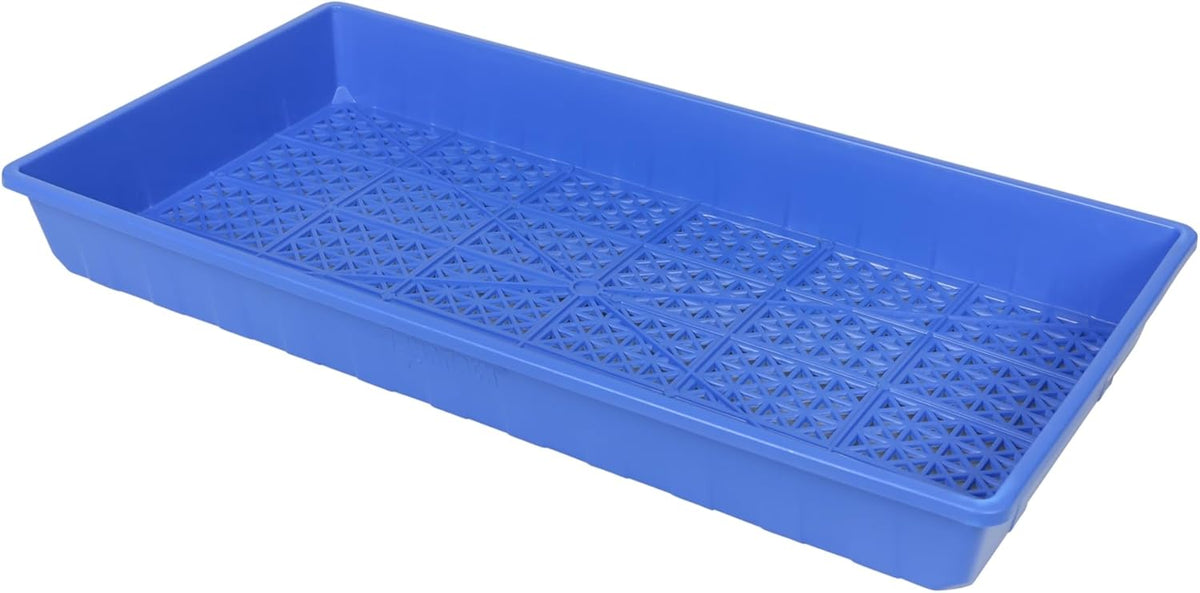 SUNPACK 10" x 20" Heavy Duty Mesh Plastic Seed Starting Tray, Blue, 2.3" (Pack of 10) - Ensures Water Drainage and Aeration, Perfect for Greenhouses or Indoor Gardening